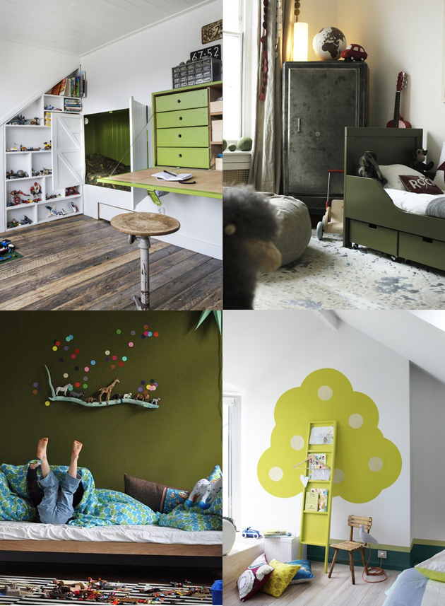 green childrens bedroom